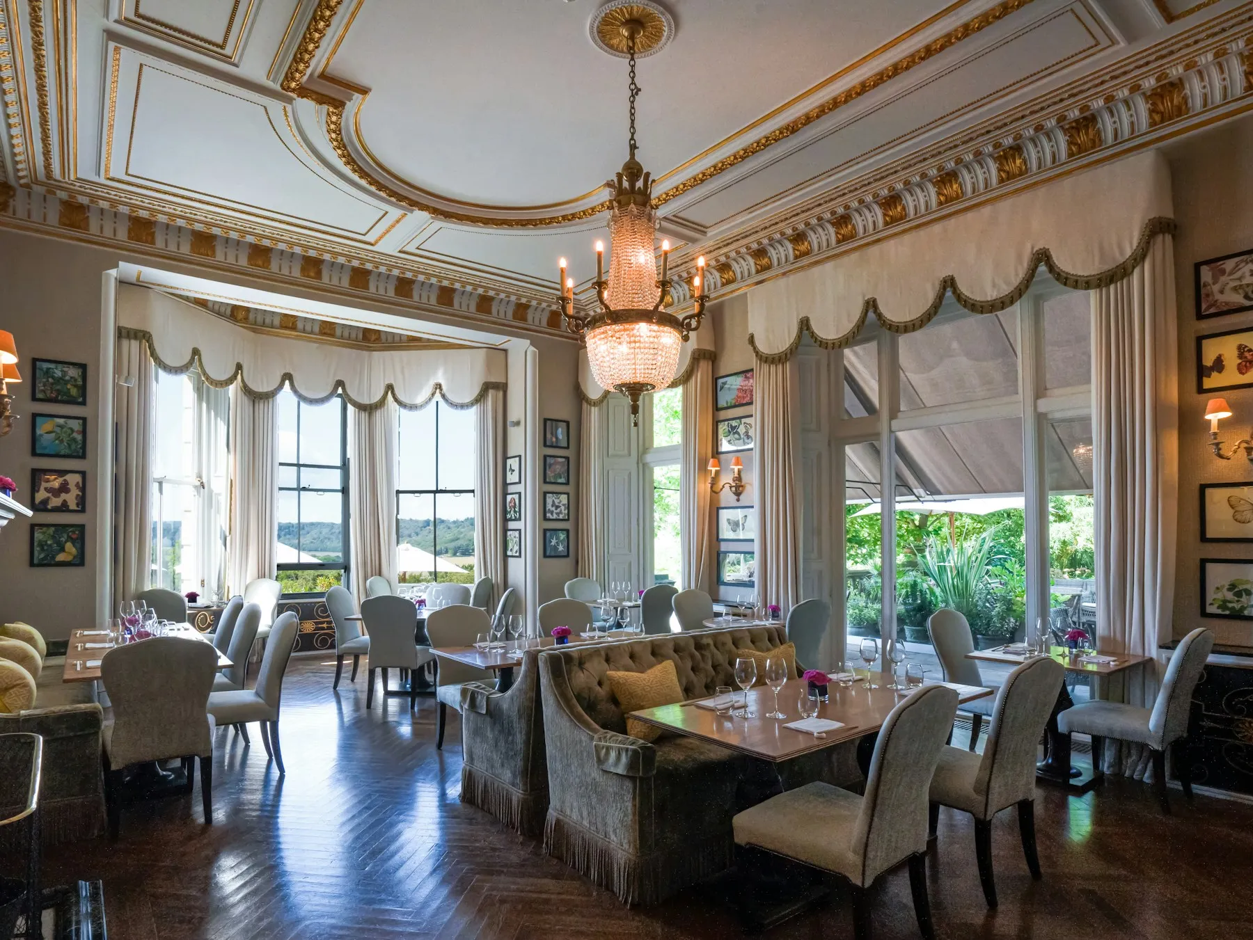 A suite at Beaverbrook with a four-poster bed and period furnishings