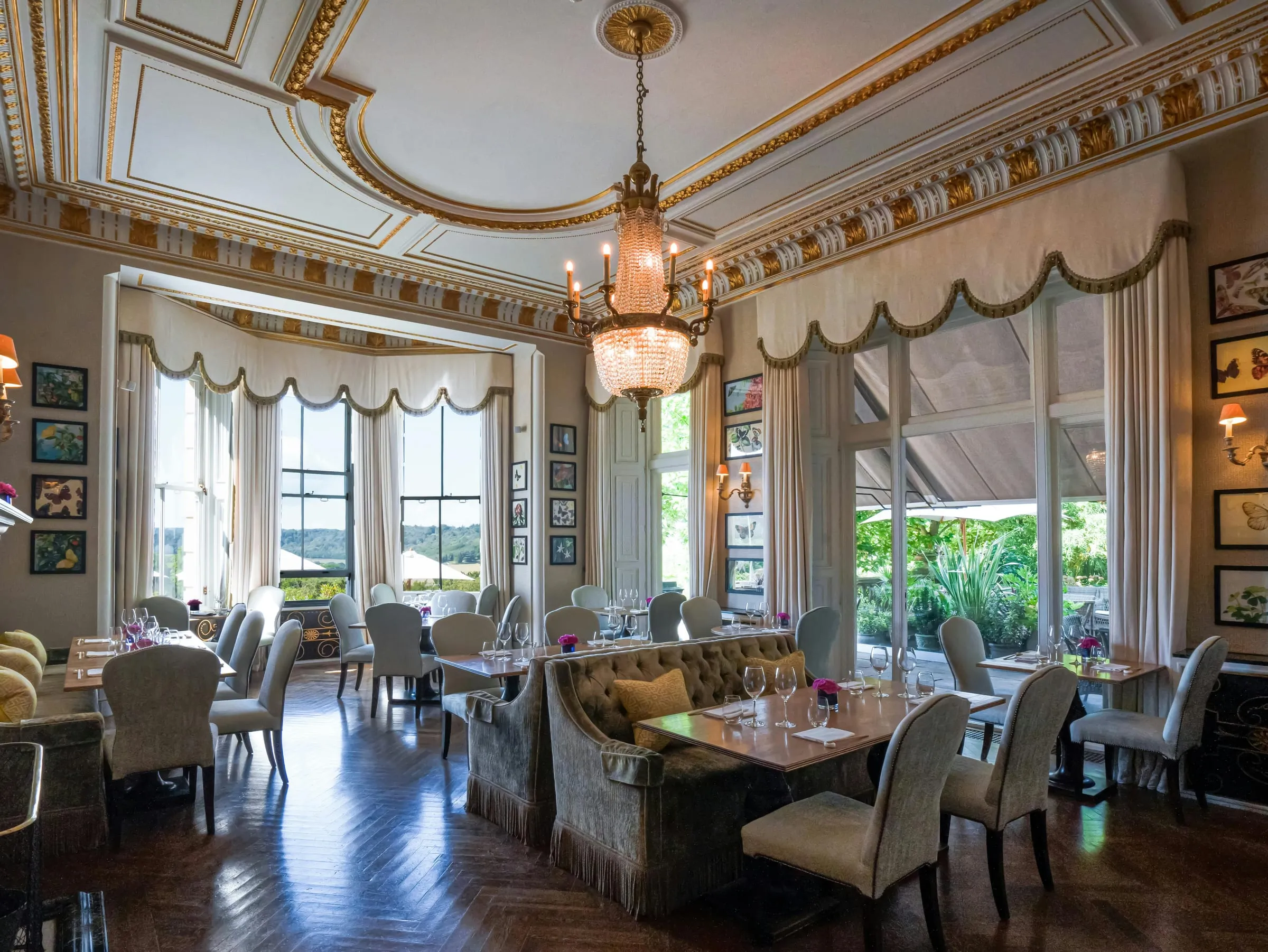 A suite at Beaverbrook with a four-poster bed and period furnishings