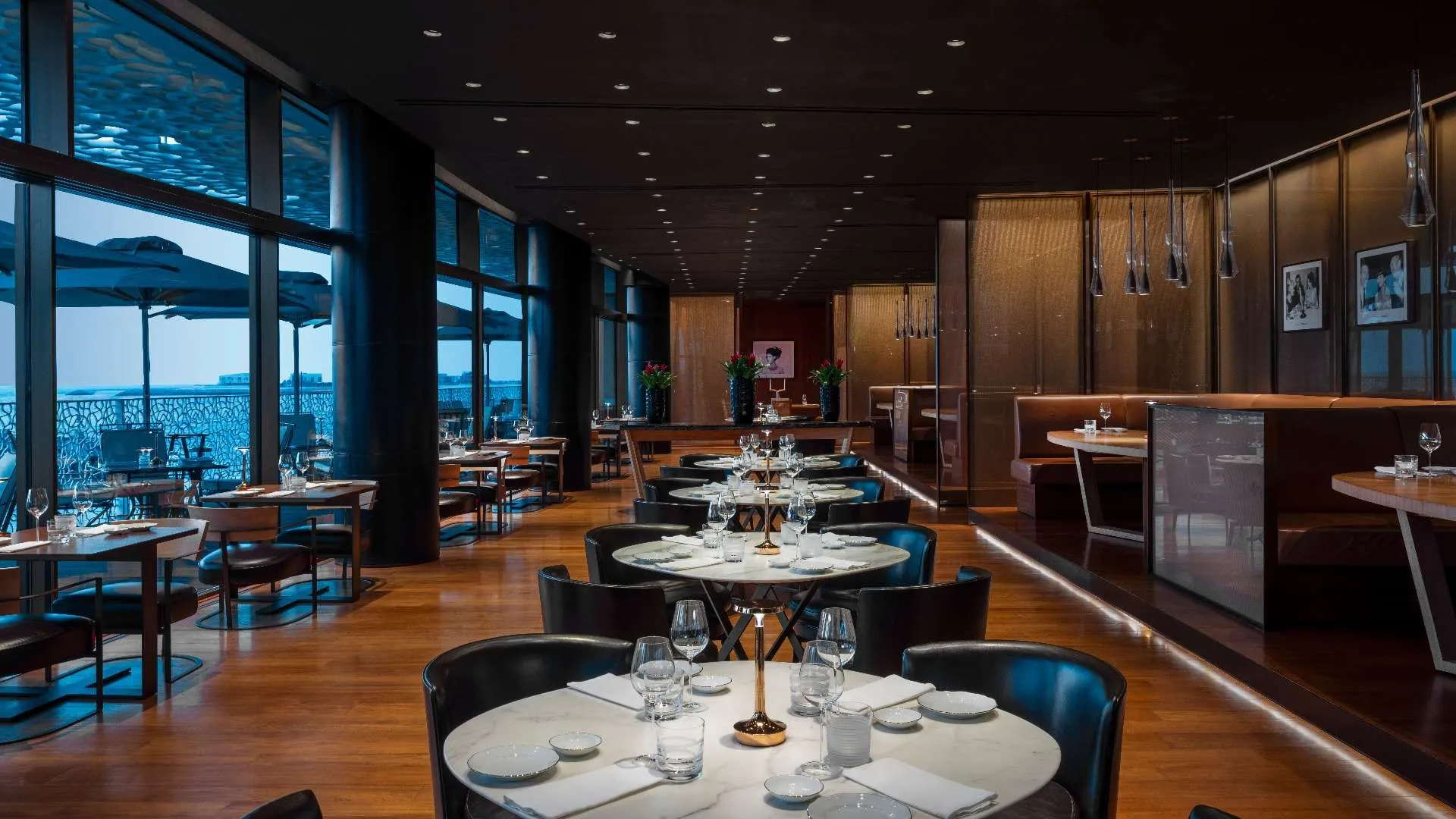 A guest suite interior at Bulgari Resort Dubai with sea-facing terrace