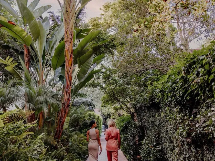 A treatment room at The Spa at Hotel Bel-Air opening onto a private garden patio