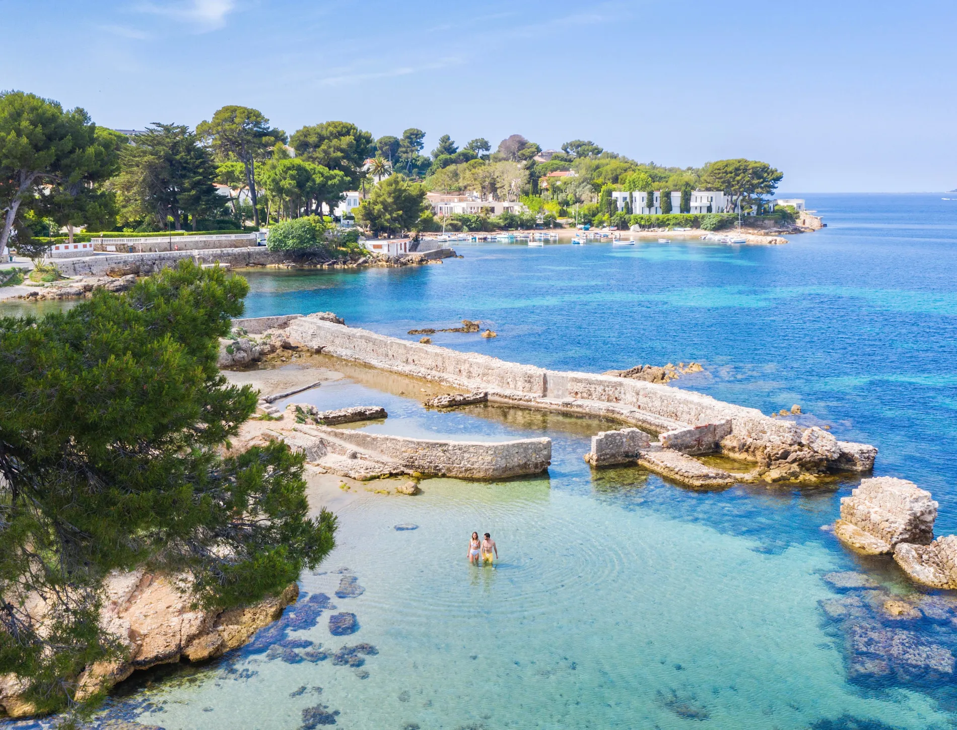The pine-shaded gardens and coastal path of Hotel du Cap-Eden-Roc on Cap d'Antibes