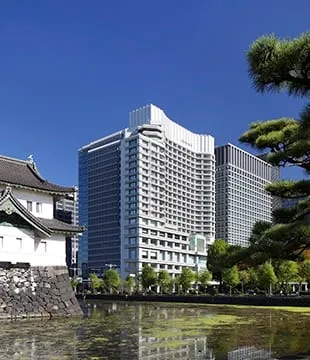 Palace Hotel Tokyo's facade in Marunouchi, facing the moat of the Imperial Palace