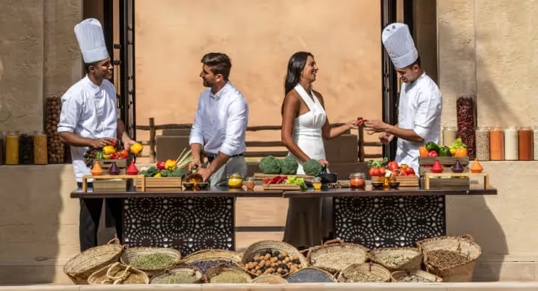 Dining under desert skies at Qasr Al Sarab Desert Resort by Anantara