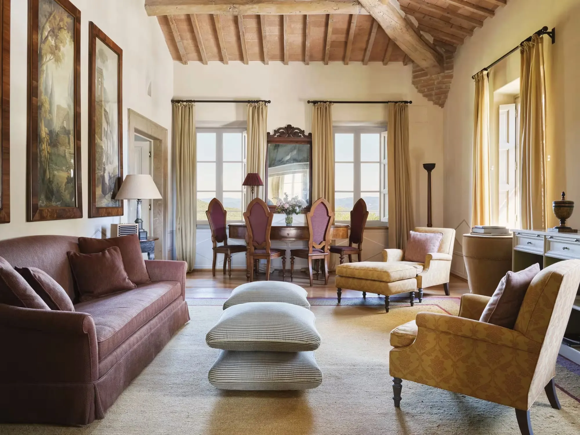 One of the estate's restored 17th-century farmhouse villas with a private infinity pool overlooking vineyards
